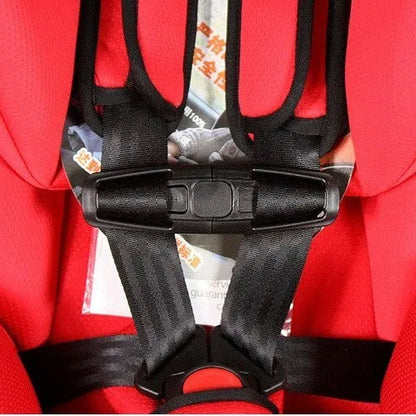 Black nylon replacement chest buckle clip for a child car seat five-point safety harness