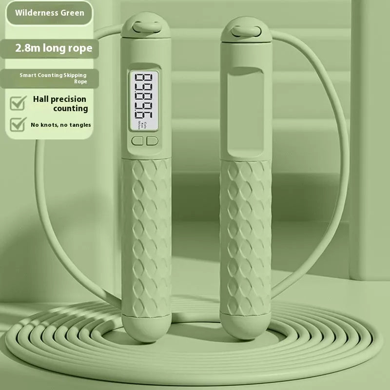 Fitness skipping rope with ball bearing mechanism and ABS plastic handles in adjustable 1.5m length