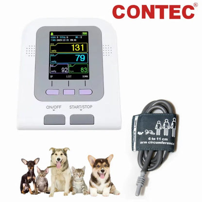 CONTEC08A veterinary blood pressure monitor with LCD screen and cuff for animal measurements