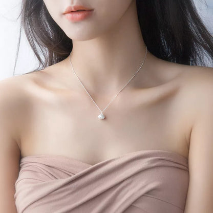 Personalized S925 silver shell necklace for women with delicate design