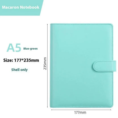 Solid colour A5 PU leather notebook shell with zipper closure in various colour options