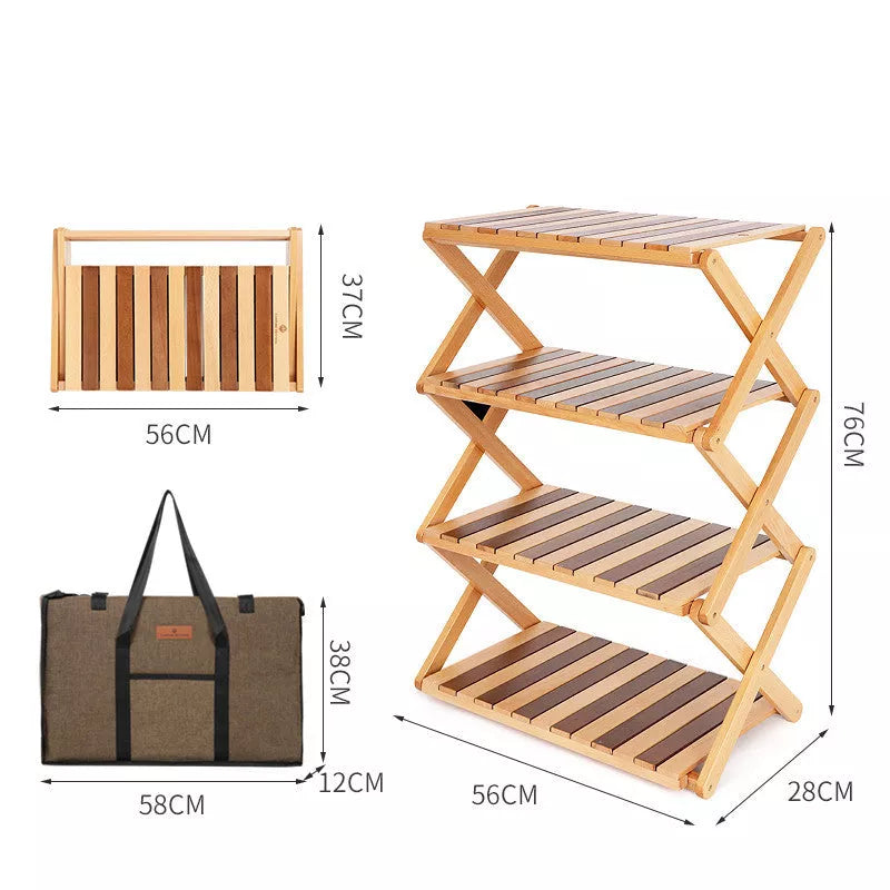 Solid wood folding table for outdoor camping, picnics, and beach outings