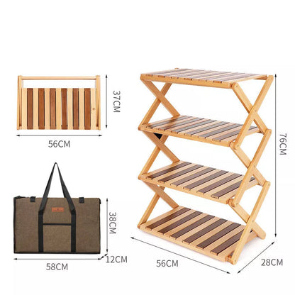 Solid wood folding table for outdoor camping, picnics, and beach outings