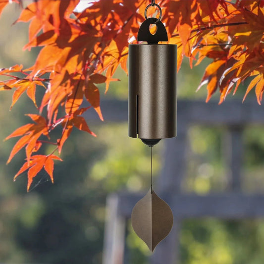 Melodious Metal Wind Chimes in various sizes and colors, featuring a sleek and minimalist design for elegant garden decor