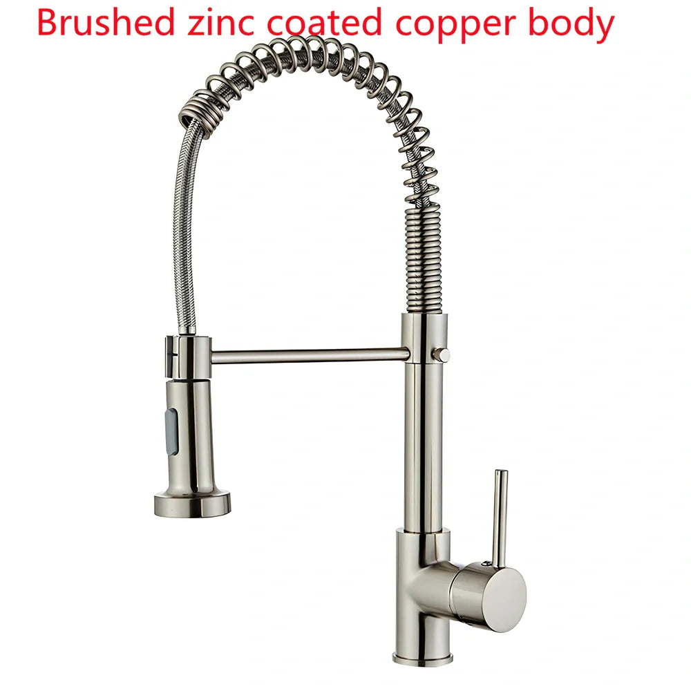 Matte black kitchen faucet with copper construction and 35mm valve seat