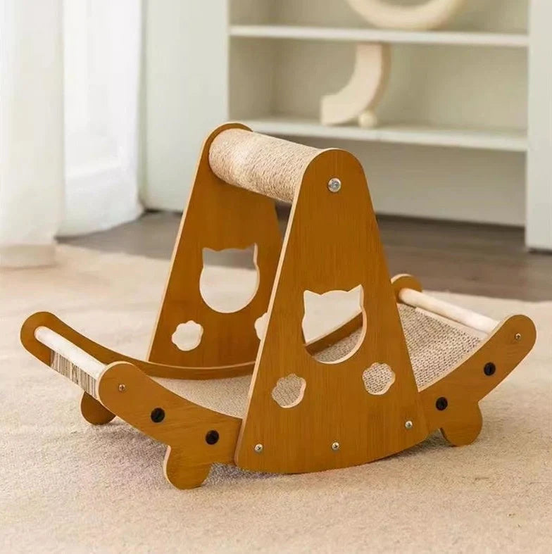 Durable sisal scratch mat with crumb-resistant surface for cats