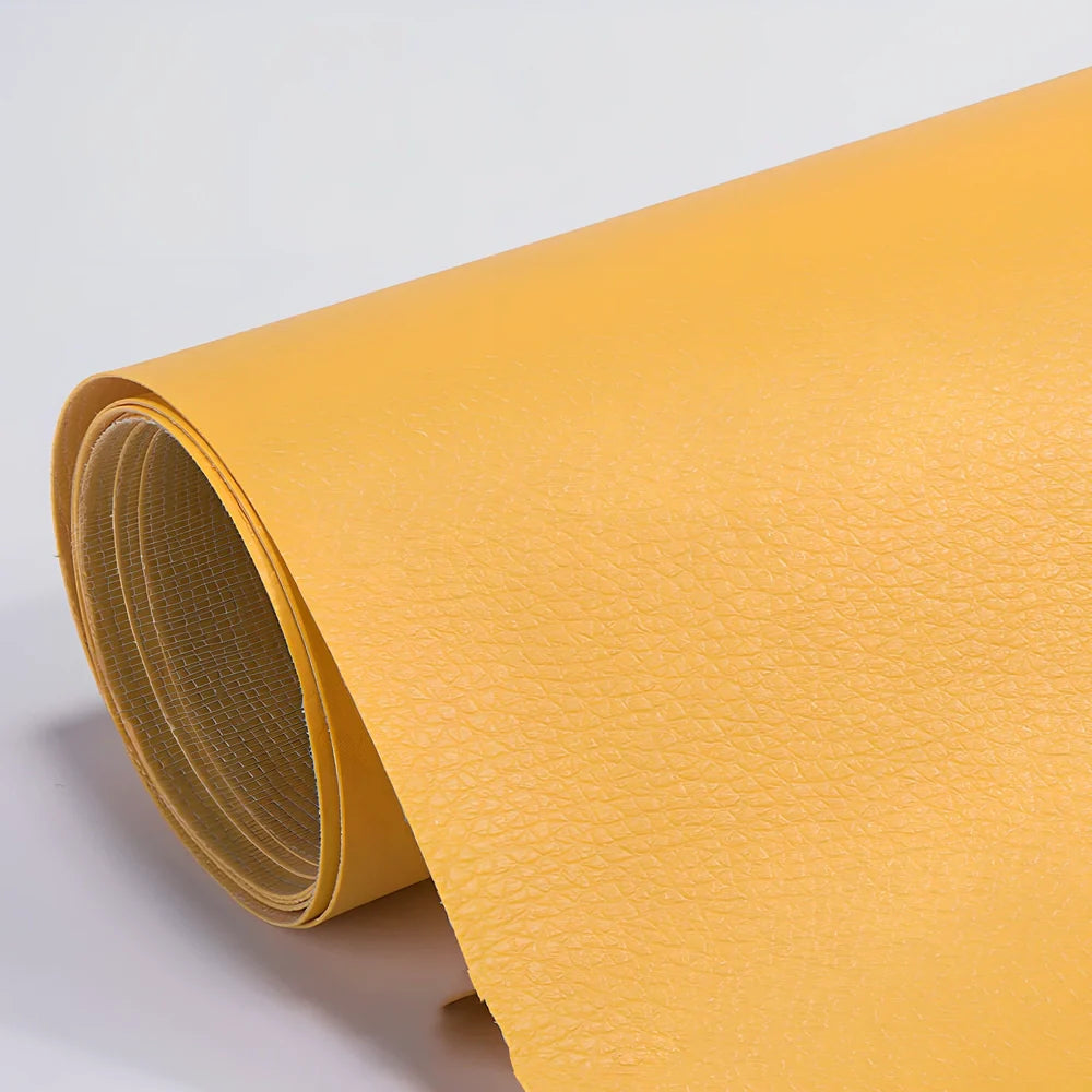 PU leather repair patch measuring 50 by 137 centimetres in dark brown colour with 0.5mm thickness