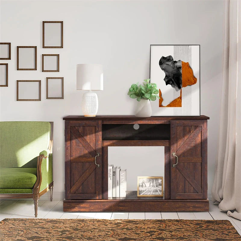 Vintage Wooden TV Cabinet in living room setting