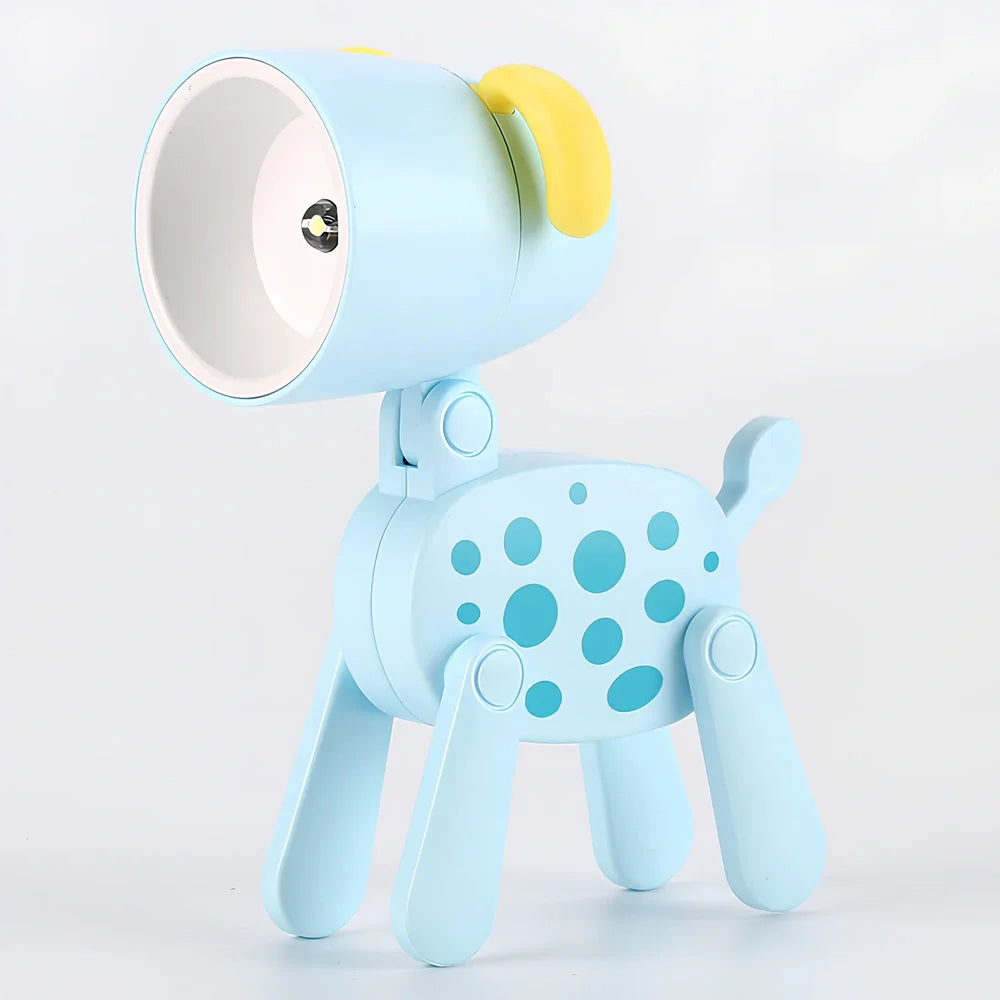 Hand-made mini night lamp with cartoon animal design in blue, measuring 33x55x80mm