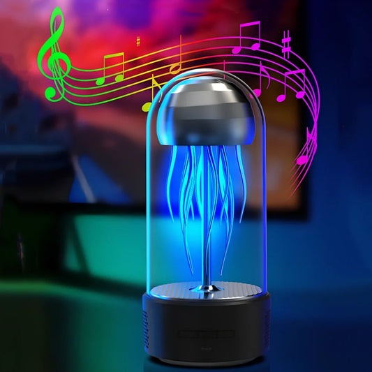 Jellyfish-shaped Bluetooth speaker with colourful LED lights and 28cm height