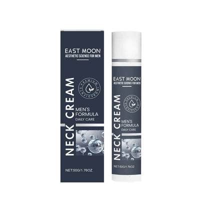 50g container of men's neck cream gel with anti-ageing ingredients collagen and retinol.