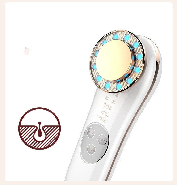7-in-1 Facial Massager with Galvanic and High Frequency Technology for skin care