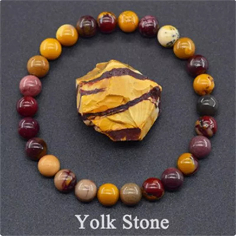 Handmade tiger eye stone elastic beaded bracelet for stress relief and yoga