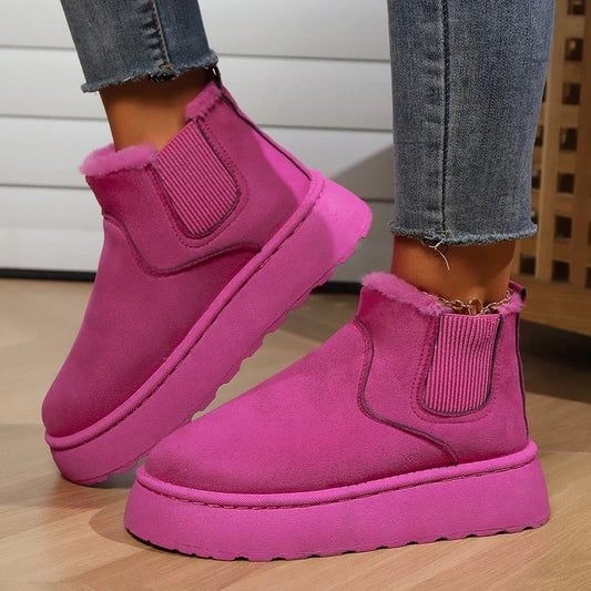 Women's cozy winter snow boots with plush lining in various colors