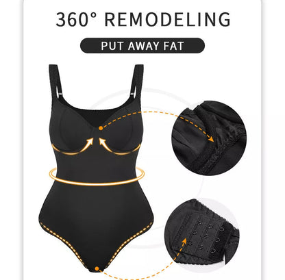 Black jumpsuit shapewear with free bra for sports, sizes S to 4XL