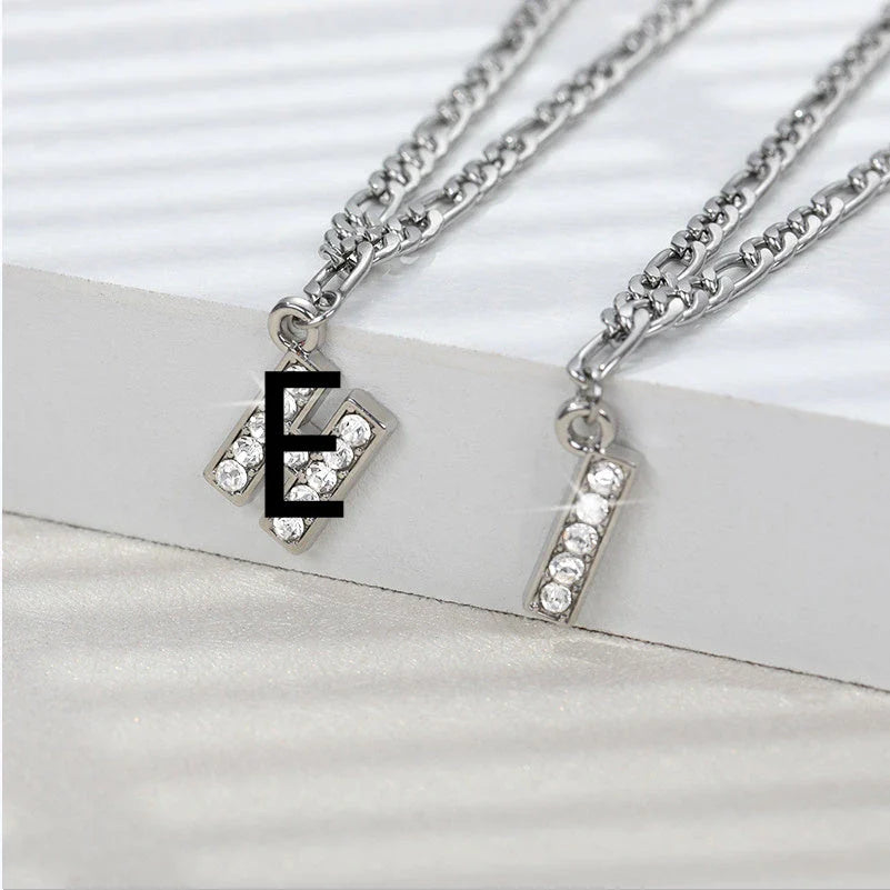Personalized Stainless Steel Letter Anklet with Sparkling Zircon Accents