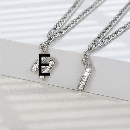 Personalized Stainless Steel Letter Anklet with Sparkling Zircon Accents