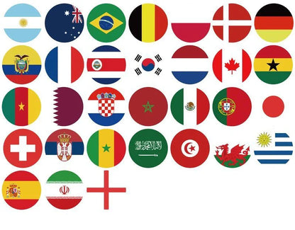 World Cup Qatar football themed biodegradable dishwashing sponges with national flag designs