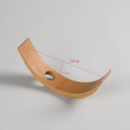 Natural bamboo wine bottle rack with modern simple design showing tool-free assembly