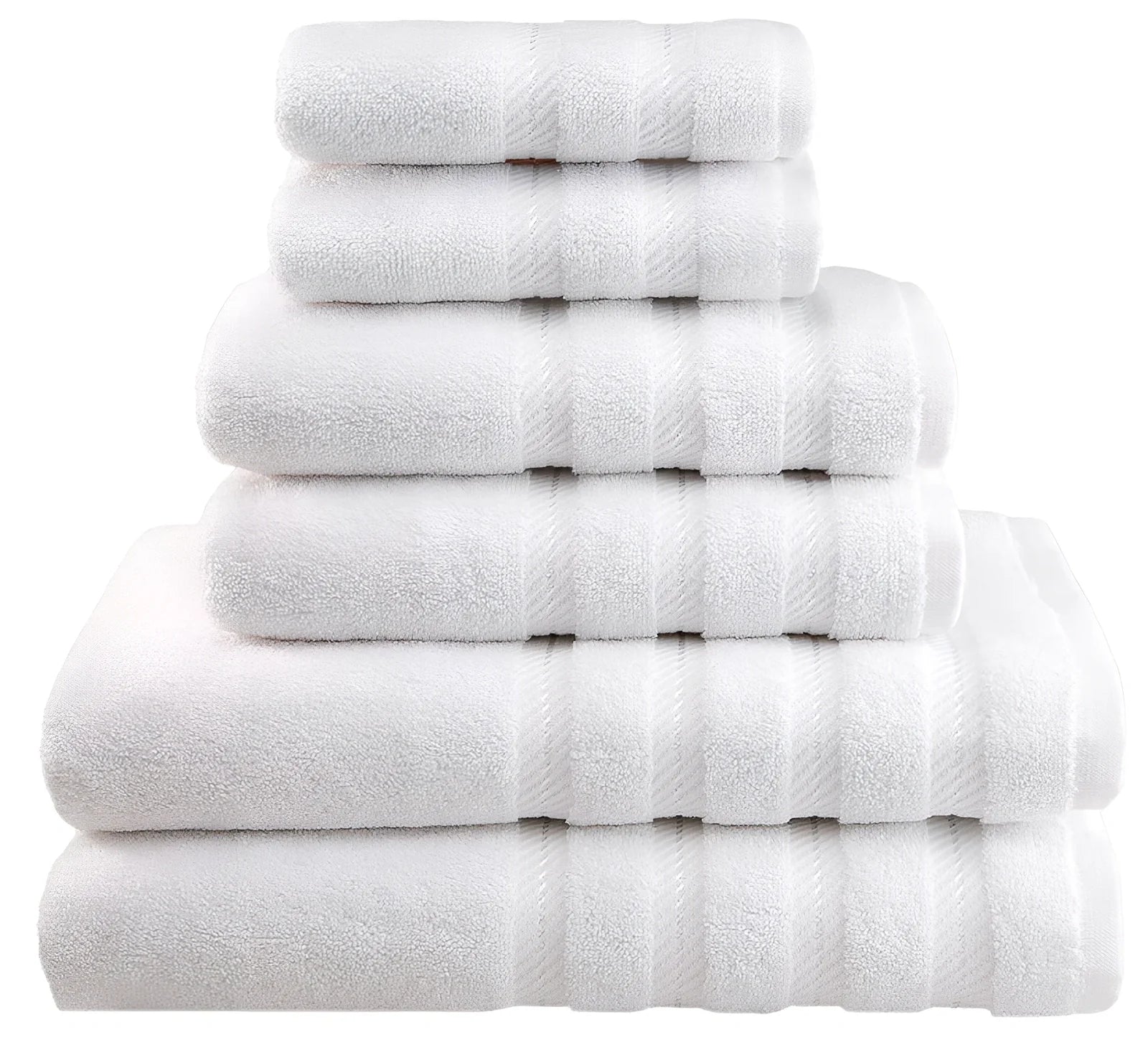 Long staple cotton towel set with three sizes: face cloth, hand towel, and bath sheet in navy blue