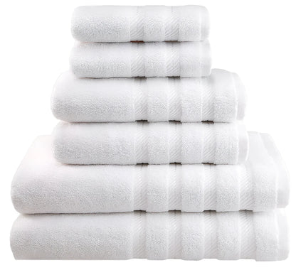 Long staple cotton towel set with three sizes: face cloth, hand towel, and bath sheet in navy blue