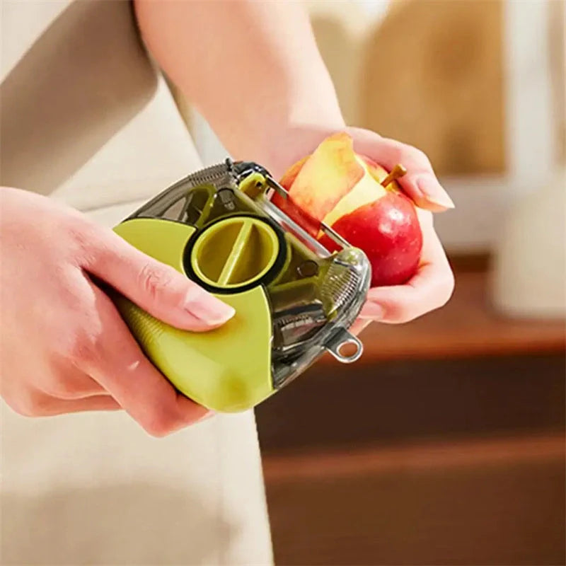 3-in-1 stainless steel peeler shredder with ergonomic handle for easy peeling, slicing, and shredding