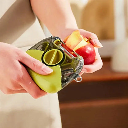 3-in-1 stainless steel peeler shredder with ergonomic handle for easy peeling, slicing, and shredding
