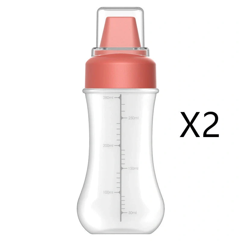 Five-hole Scale Squeezing Sauce Bottle with Lid in elegant black, grey, and Finnish red