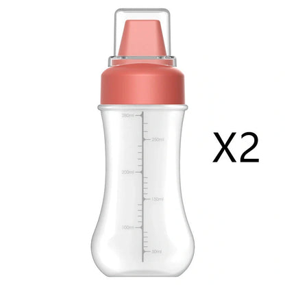 Five-hole Scale Squeezing Sauce Bottle with Lid in elegant black, grey, and Finnish red