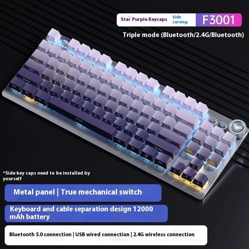 Tarantula wireless mechanical keyboard with side-engraved keycaps on a desk, showing compact 75% layout.