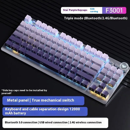 Tarantula wireless mechanical keyboard with side-engraved keycaps on a desk, showing compact 75% layout.