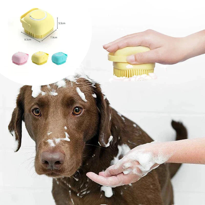 Premium Silicone Pet Bath Brush for Easy Grooming and Soothing Massage