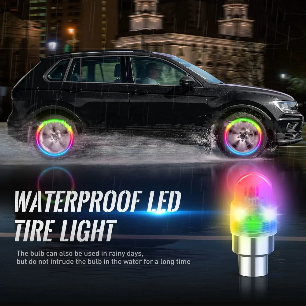 LED wheel valve lights with 4cm diameter ABS construction for bicycle motorcycle installation