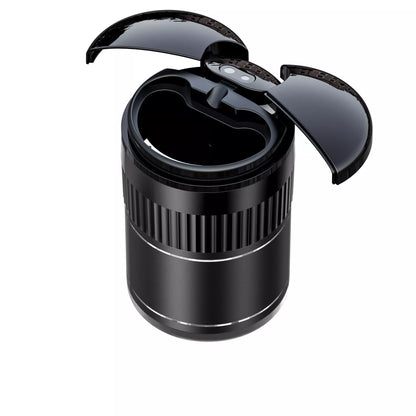 Smart car ashtray with lid and USB Type-C charging port