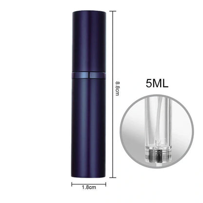 Portable perfume atomizer with compact, travel-friendly design and multiple color options