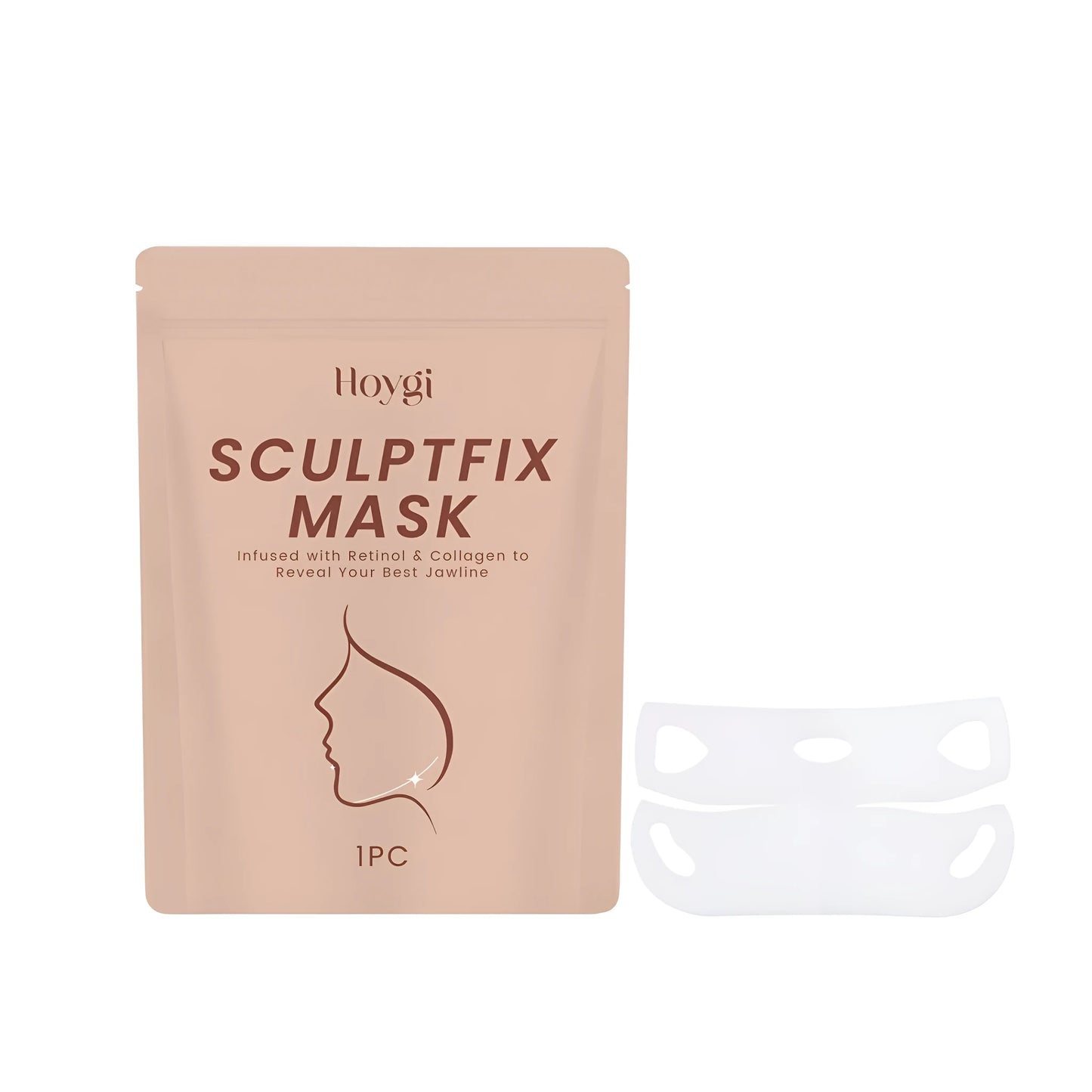 V-shaped chin contour sheet mask for targeted skincare treatment.