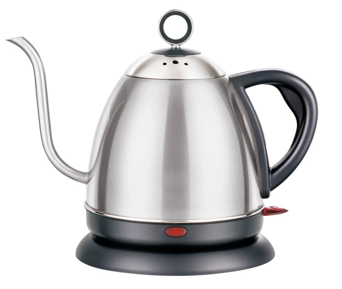 Full-automatic stainless steel kettle with touch control in gold colour showing 1L capacity markings