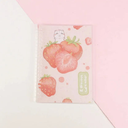 Hard cover A5 and B5 notebook with animal painting designs like whales and fruit, showing coil binding.