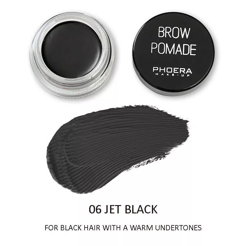 Phoera Eyebrow Cream with 6 shades and double-head brush for natural-looking eyebrows