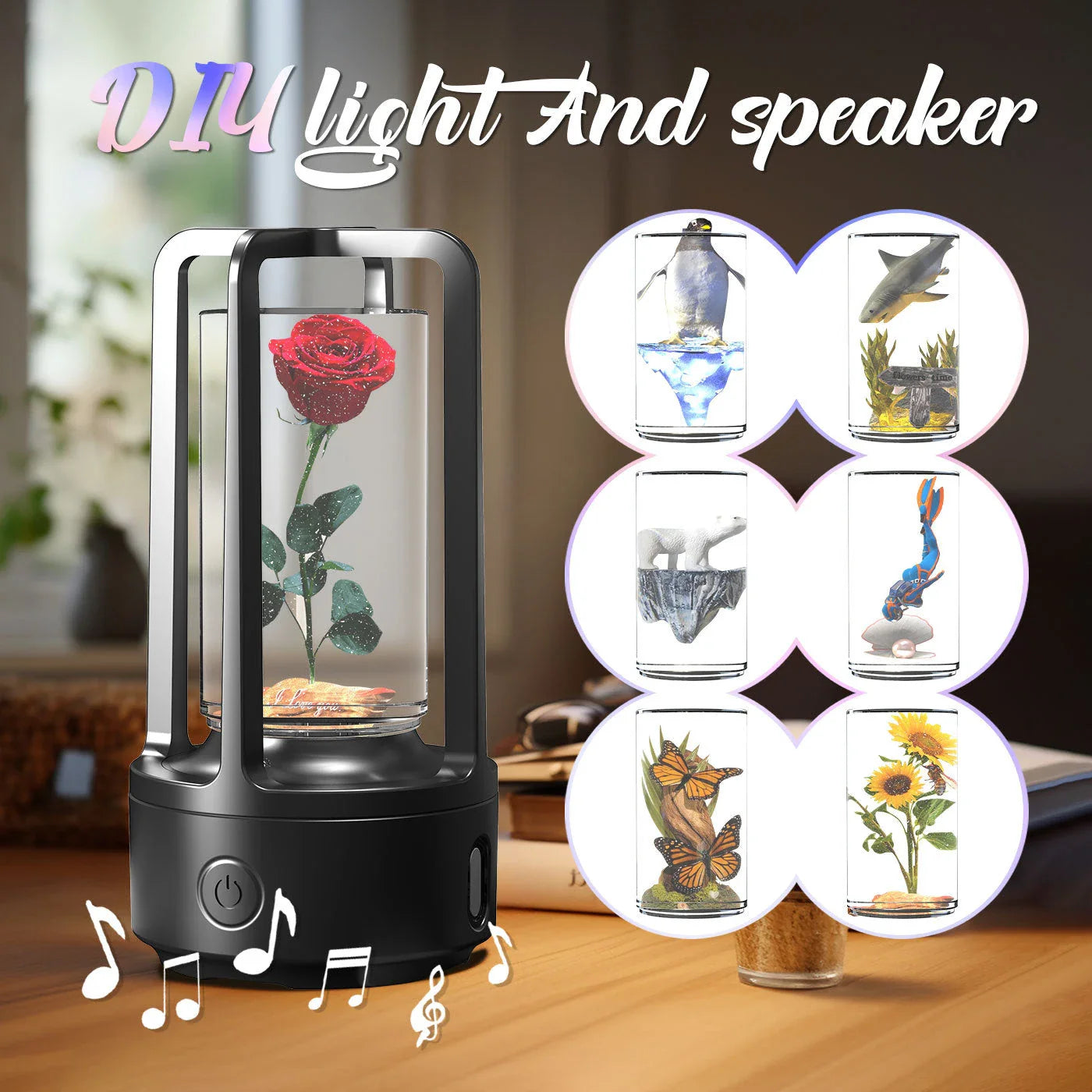 Versatile 2-in-1 Crystal Light Speaker with Bluetooth connectivity and a mesmerizing light display
