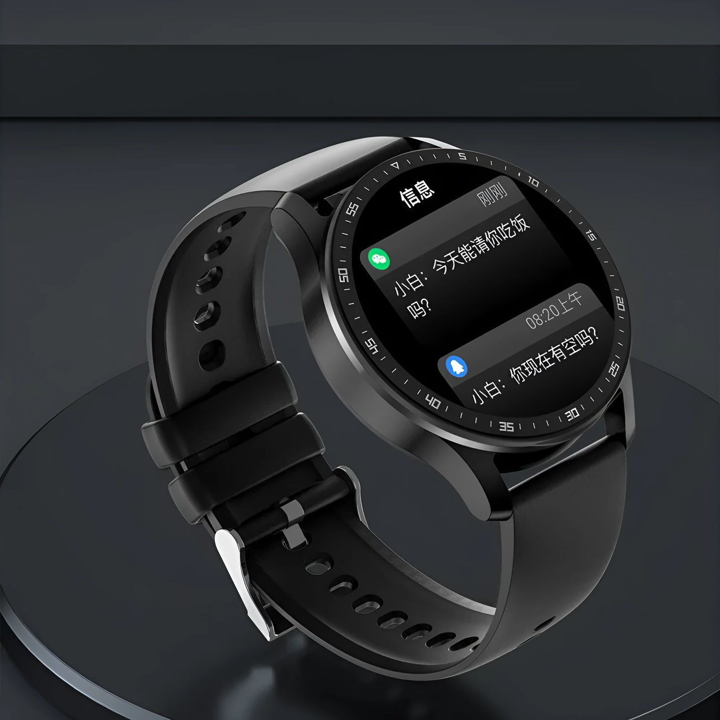 Black X7 smartwatch with detachable TWS earbud, showing 1.32-inch touch screen on a TPU wristband.