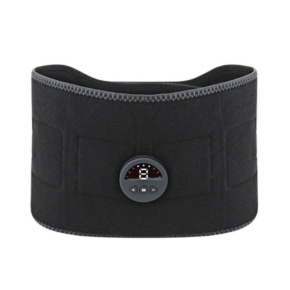 Black EMS pulse health care belt with control unit showing mode and intensity buttons, measuring 110cm with tapered width