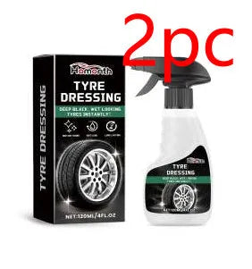 120ml car tyre gloss agent bottle, 7.5cm x 4.8cm x 17cm, silicone oil formula for black tyre shine