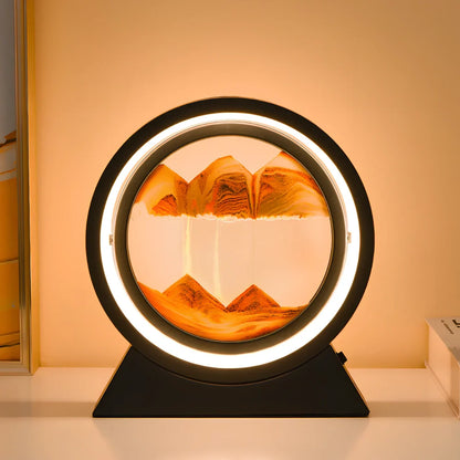 3D dynamic art ornament with quicksand motion effect in blue colour, 24cm height