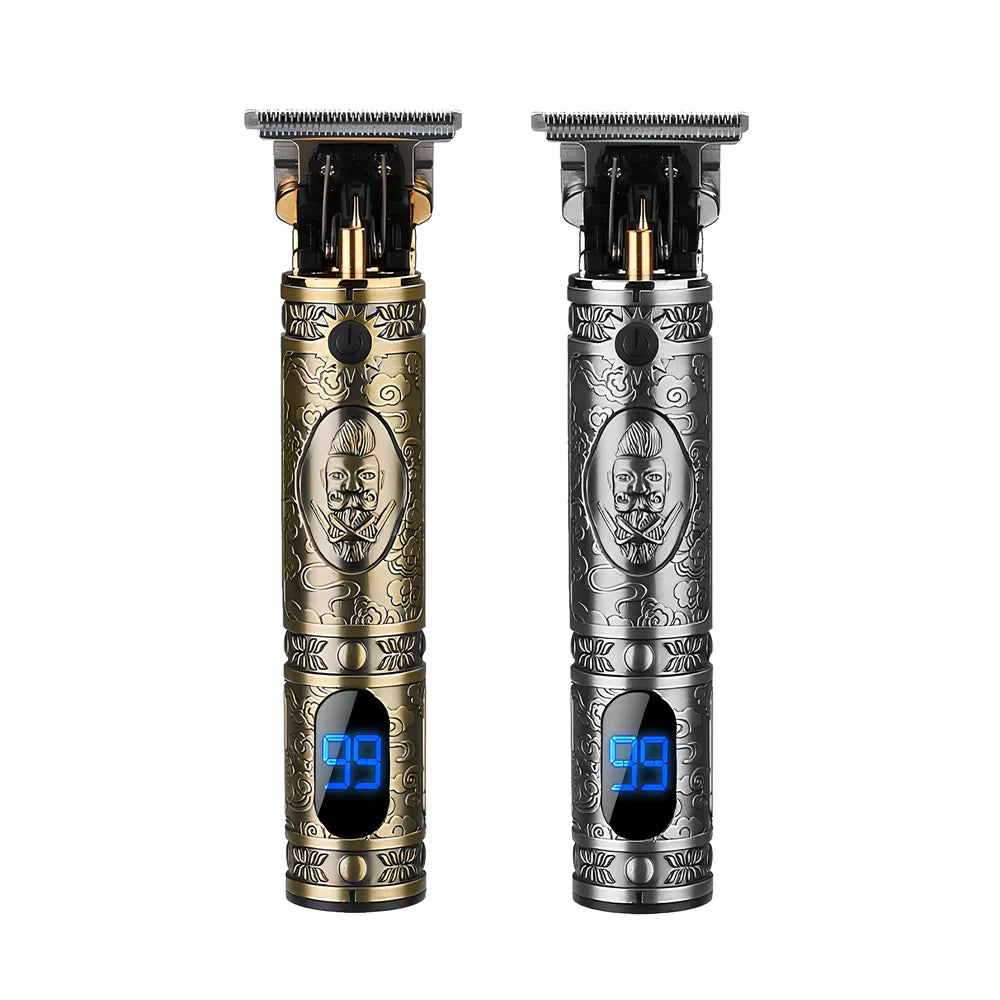 Professional hair trimmer with USB port and metal body in three colour options