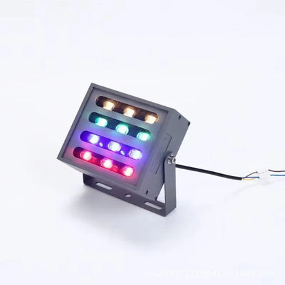 Outdoor LED Rainbow Tree Lamp spotlight with aluminium alloy shell for waterproof RGB colour projection in parks.