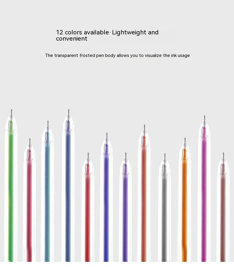 12 colour gel pen set wholesale boxed stationery with 0.5 mm fine tip plastic pens for journal writing, bullet journaling, and everyday office use