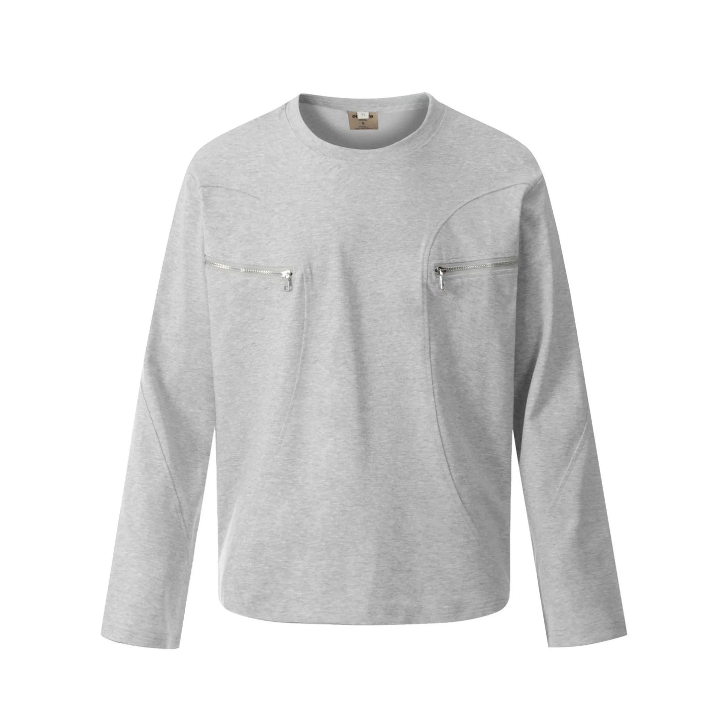 Cotton long sleeve t-shirt in loose fit design shown in black and flower grey colour options