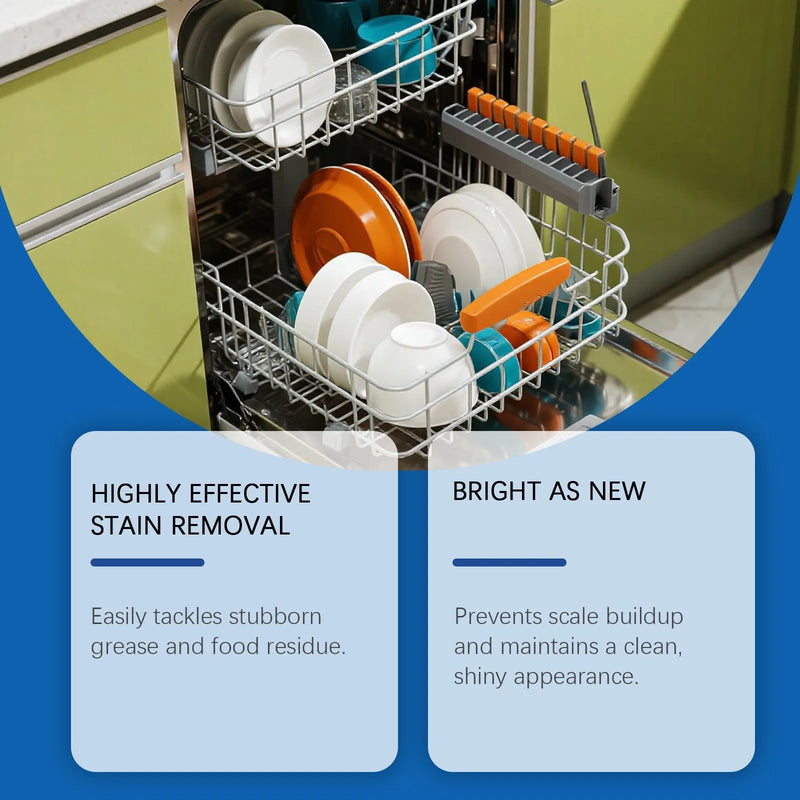 Dishwasher detergent aid cleaner with stain removing formula for household kitchenware cleaning, 237mL liquid dishwasher detergent for plates, glasses, and cutlery, providing a clean and bright finish for dishwasher use