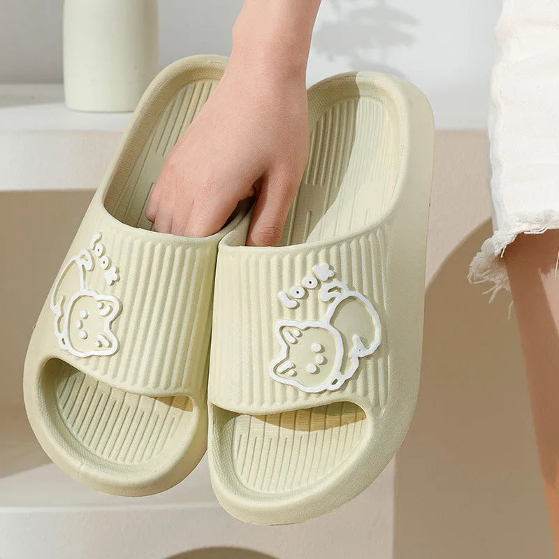 Women's cat design platform slippers in EVA material available in seven colours with non-slip sole